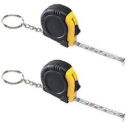 6 Feet Long Keychain Tape Measure- 2 Pack - Thumb Power Lock